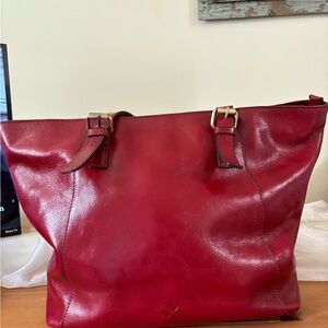 Patricia Nash Red Leather Tote Vintage